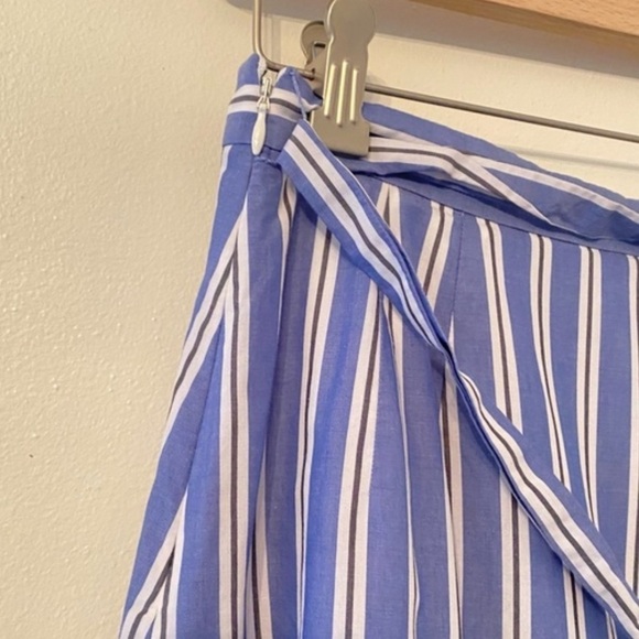 Talbots blue and white striped wrap skirt with ruffles 2P - Picture 7 of 7